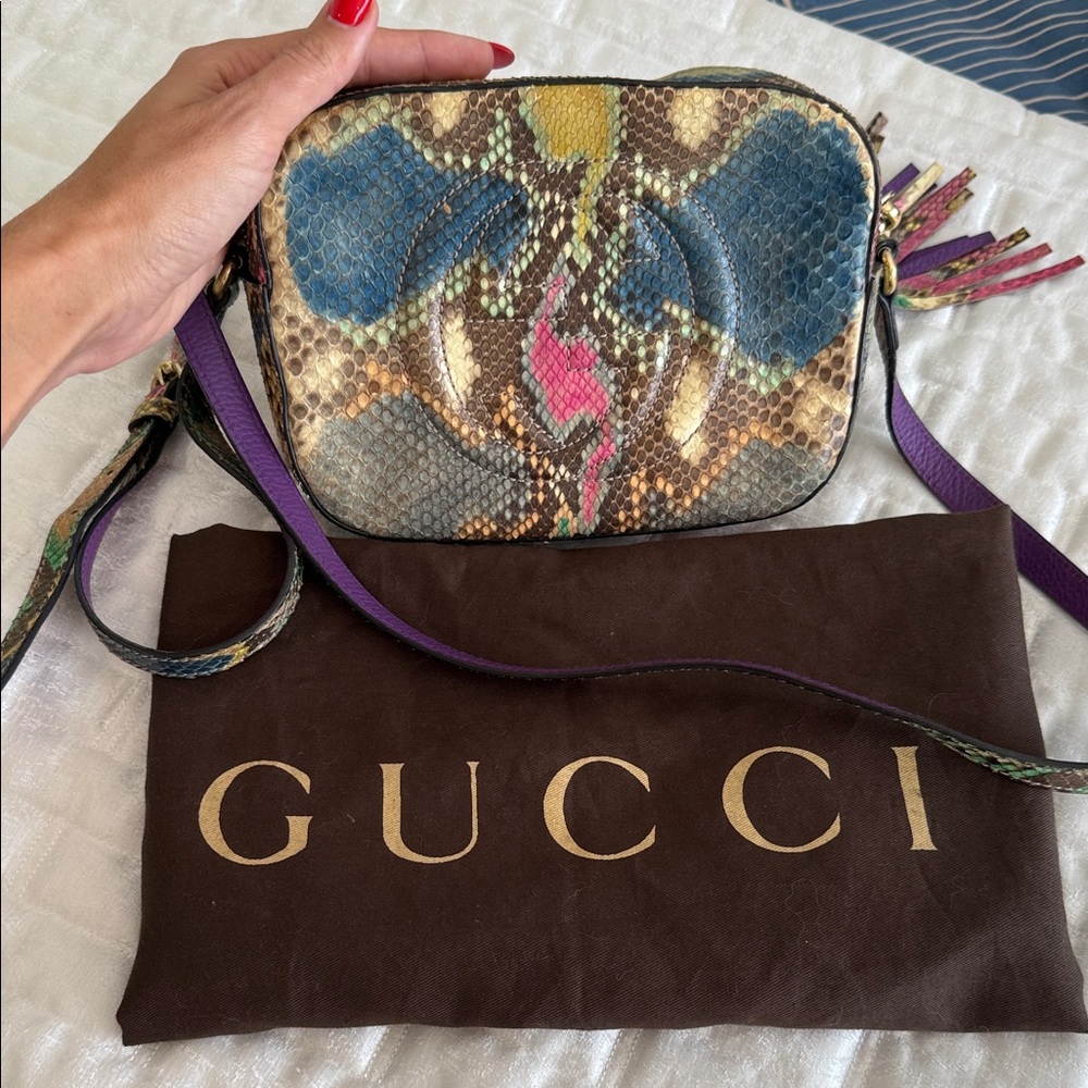 Gucci Vibrant Python Crossbody Bag - image 2